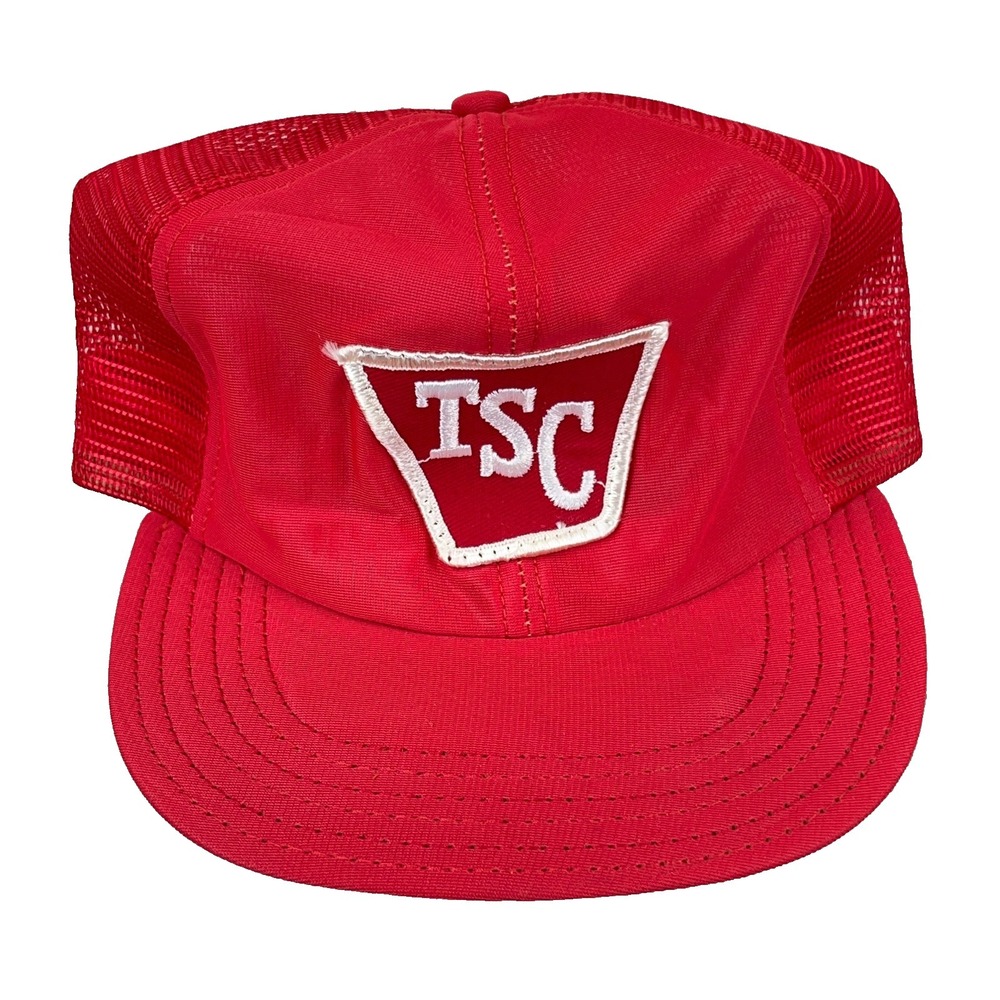 Vintage Tractor‎ Supply Co Trucker Hat Cap Made in USA 80s 90s Farm Patch Red